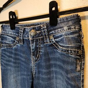 Silver Jeans Co Suki Mid Super Skinny Jeans W25 L31 Dark Wash Curvy Fit 25x31